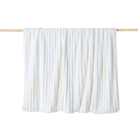 Luxe Rib Faux Fur Blanket Antique White 150x200cm