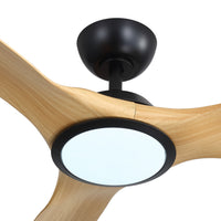 Harbour 132cm Indoor DC Fan - Black with Natural ABS Blades