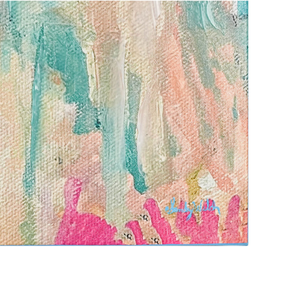 Bathing Ladies I Textured Framed Artwork 70x70cm