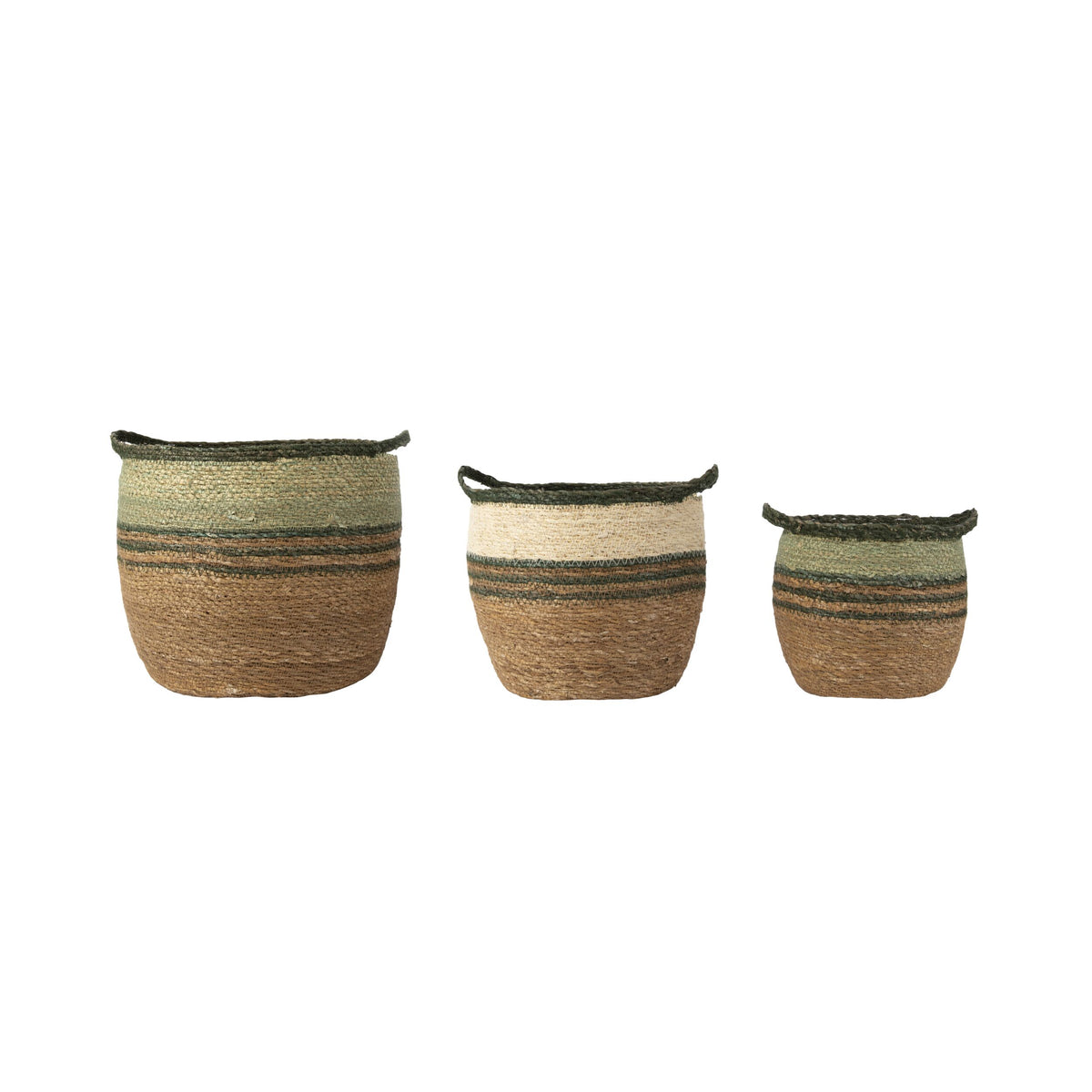 Marcello Striped Basket Set of 3 Riviera Green
