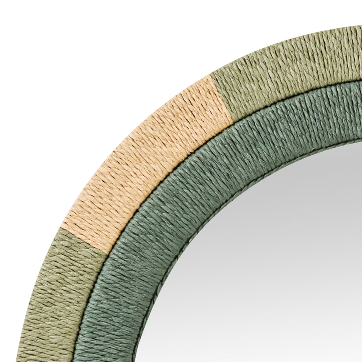 Wildkind Woven Round Mirror Green 80cm
