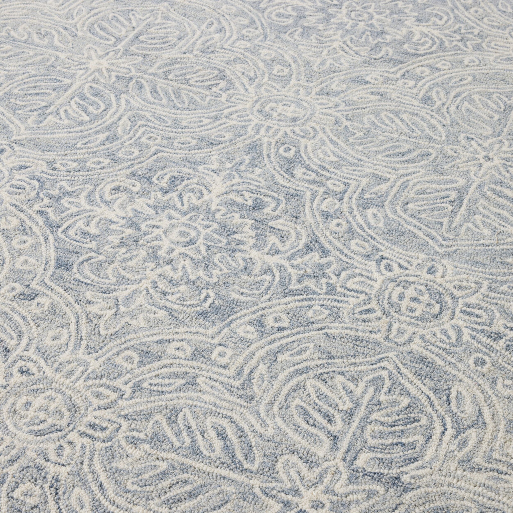 Henna Handtufted NZ Wool Rug Blue 240x300cm