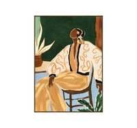Seated In Sunlight Textured Framed Artwork 100x140cm