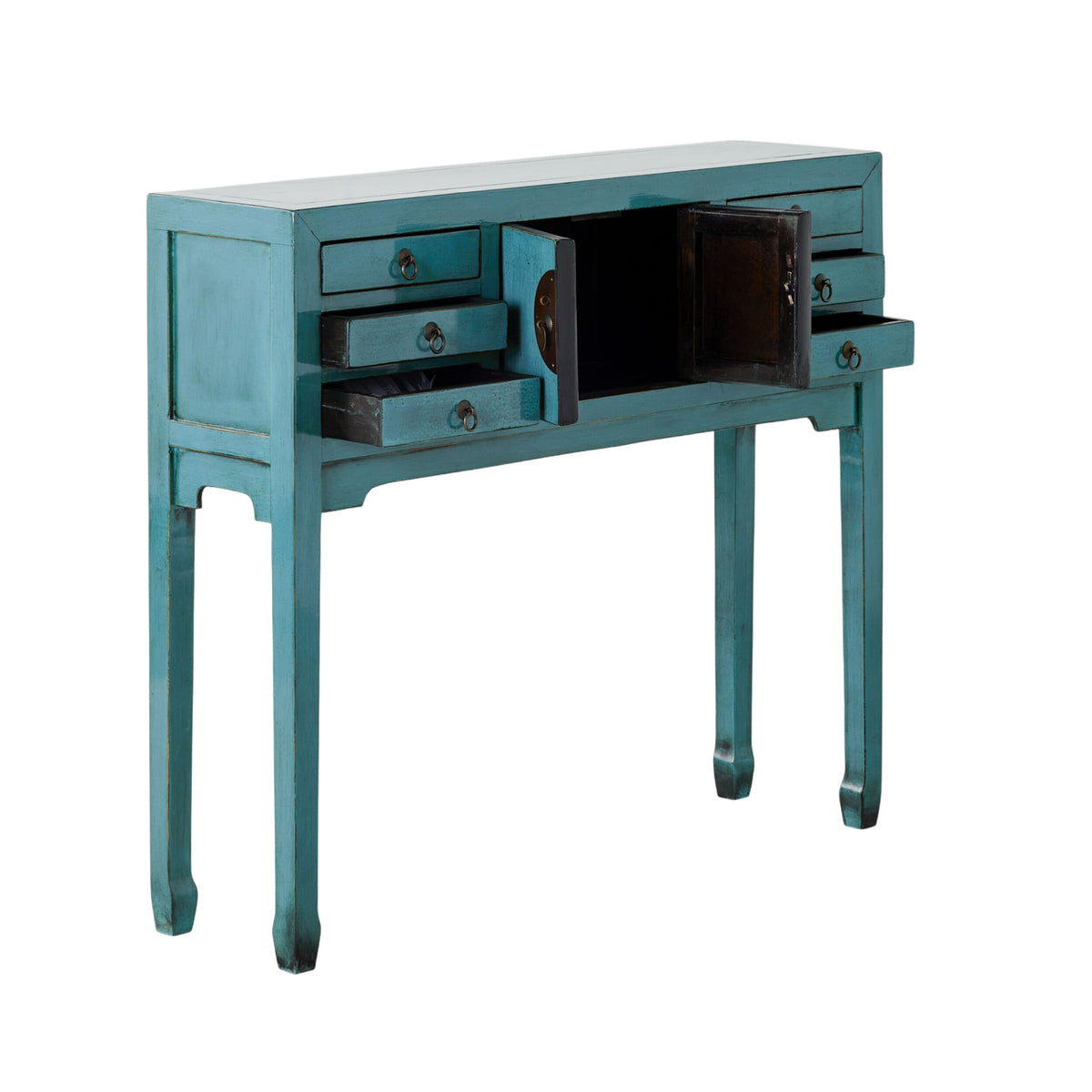 Sansha 2 Door & 6 Drawer Console Table Turquoise