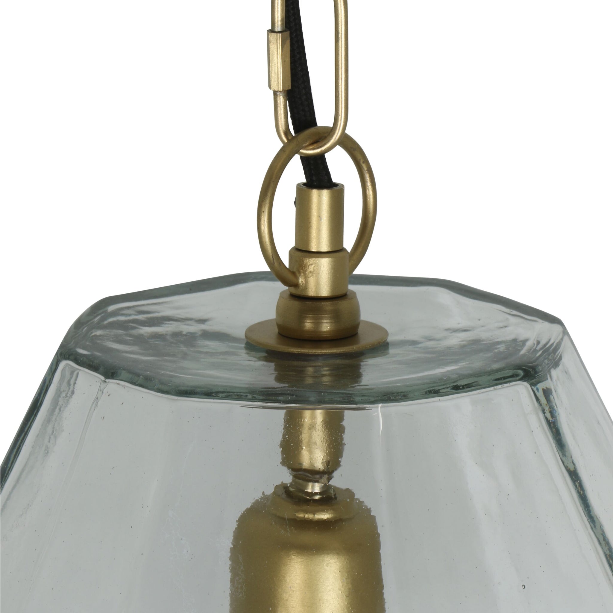 Solene Glass Pendant Matte Brass 26x26x36cm