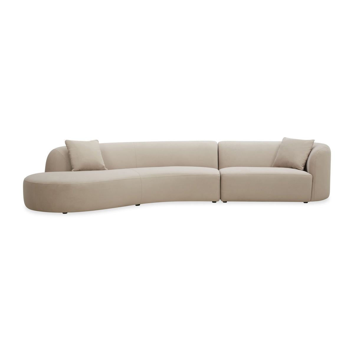 Wylder 4 Seater Curved Sofa Velvet Taupe