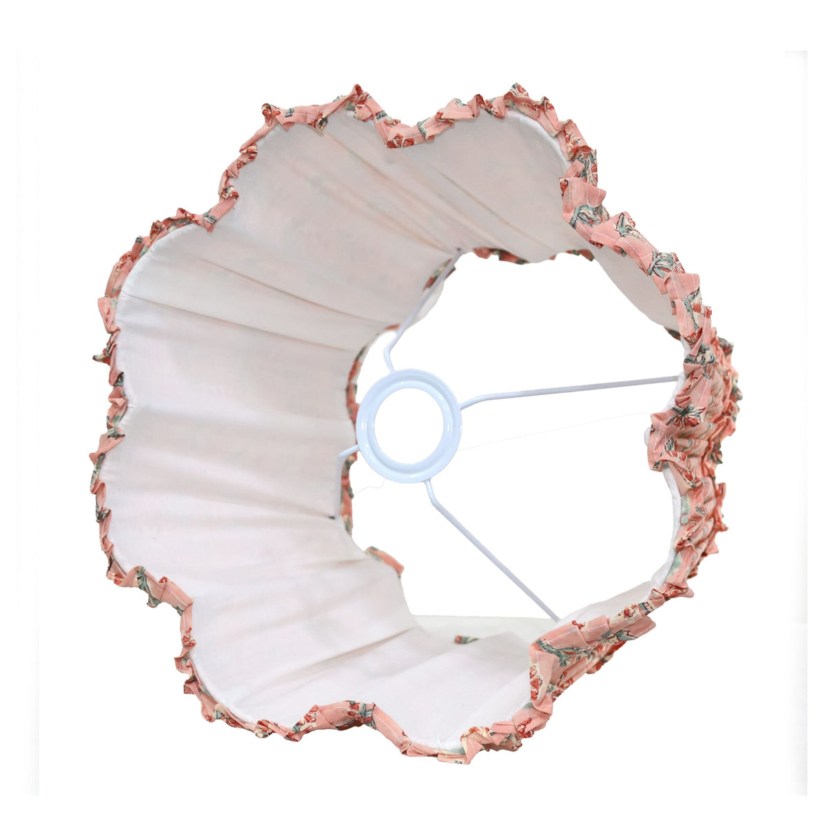 Loni Scallop Tapered Shade Peach Floral 35cm