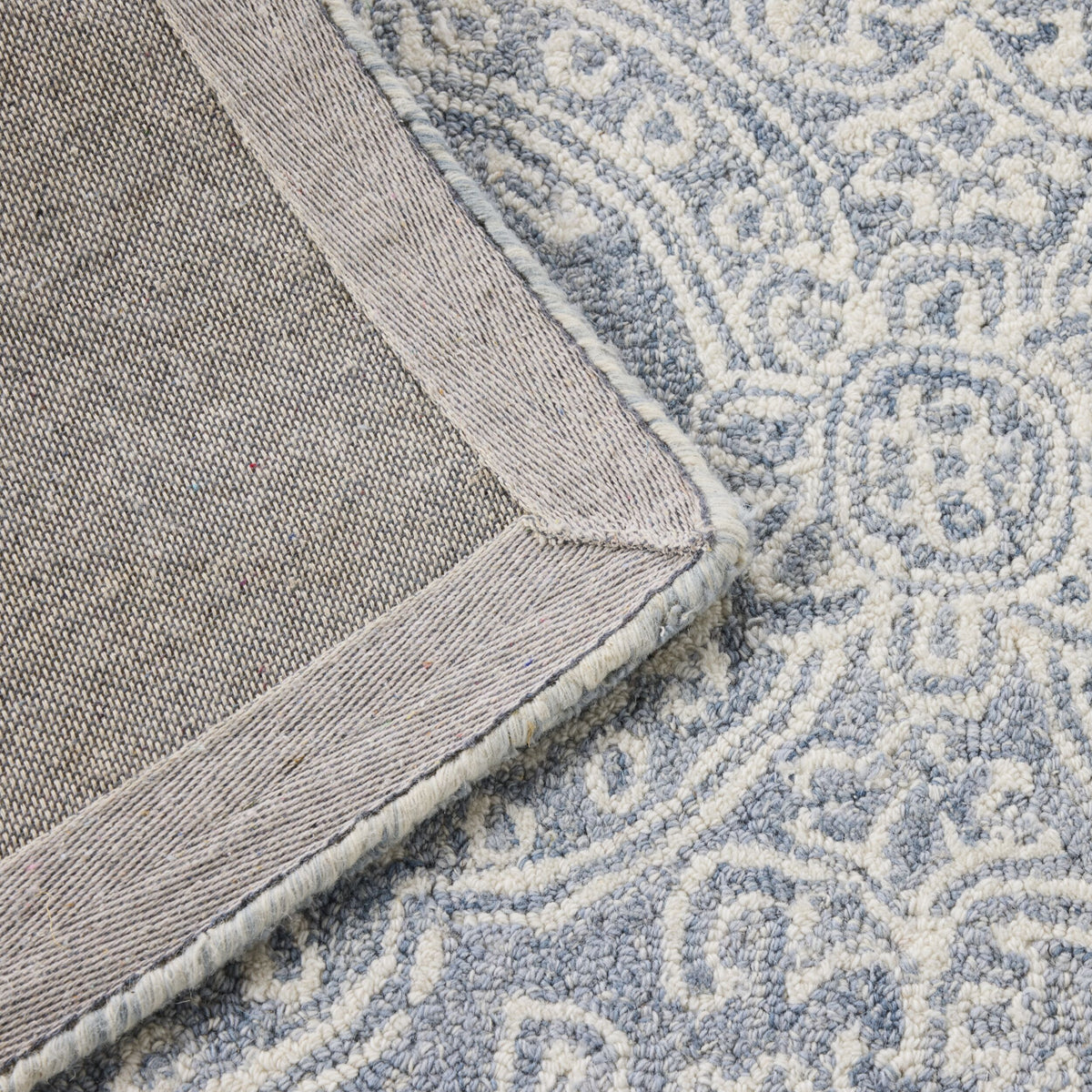 Henna Handtufted NZ Wool Runner Blue 70x200cm