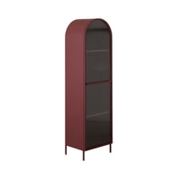 Nero 1 Door Display Cabinet Burgundy