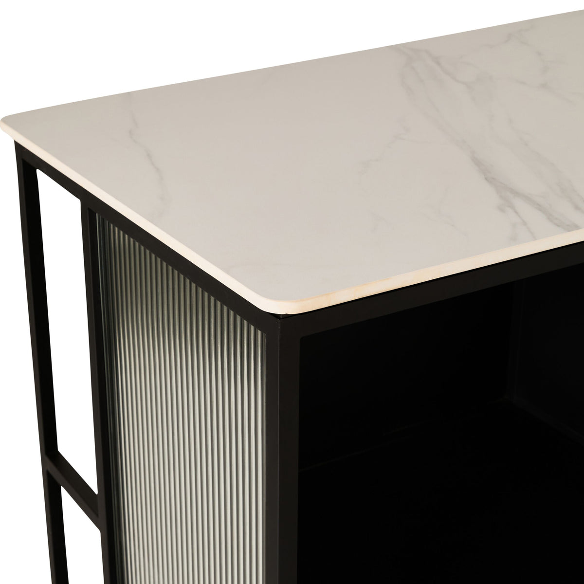 Nero Kitchen Island Bench with Drawer Black 120cm