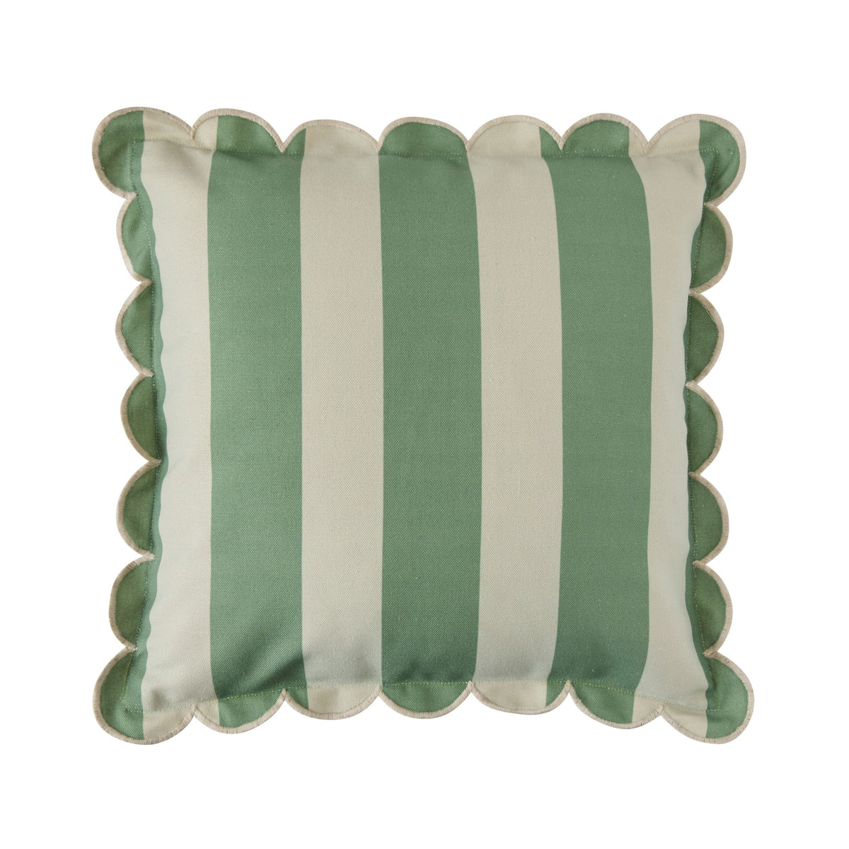 Aruba Scallop Edge Stripe Outdoor Cushion Seafoam 45x45cm