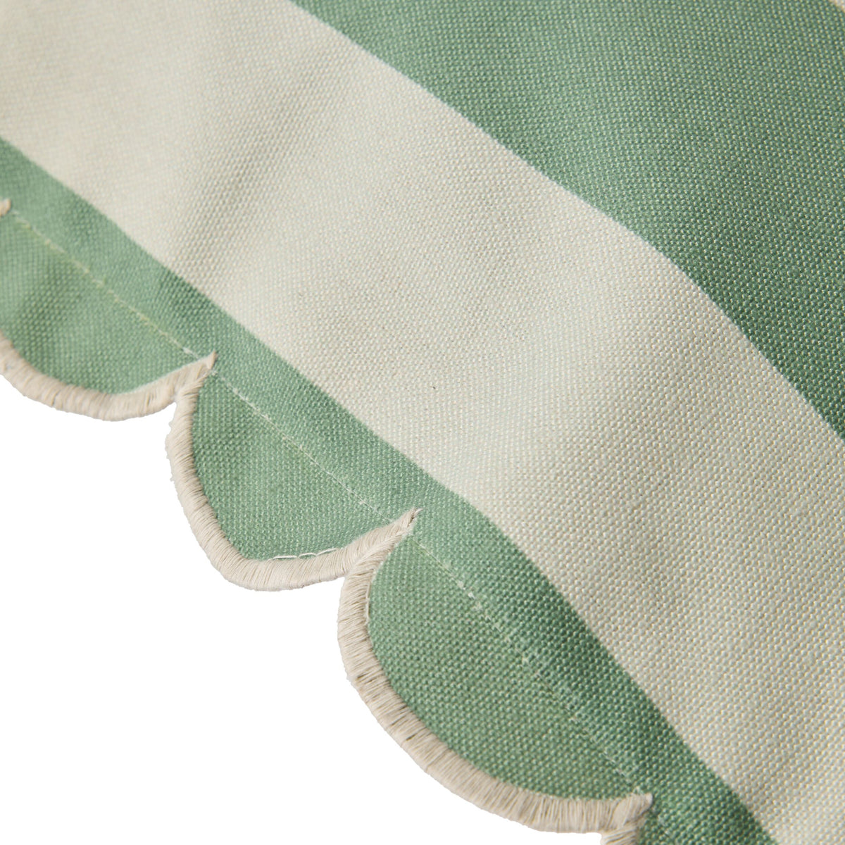 Aruba Scallop Edge Stripe Outdoor Cushion Seafoam 45x45cm