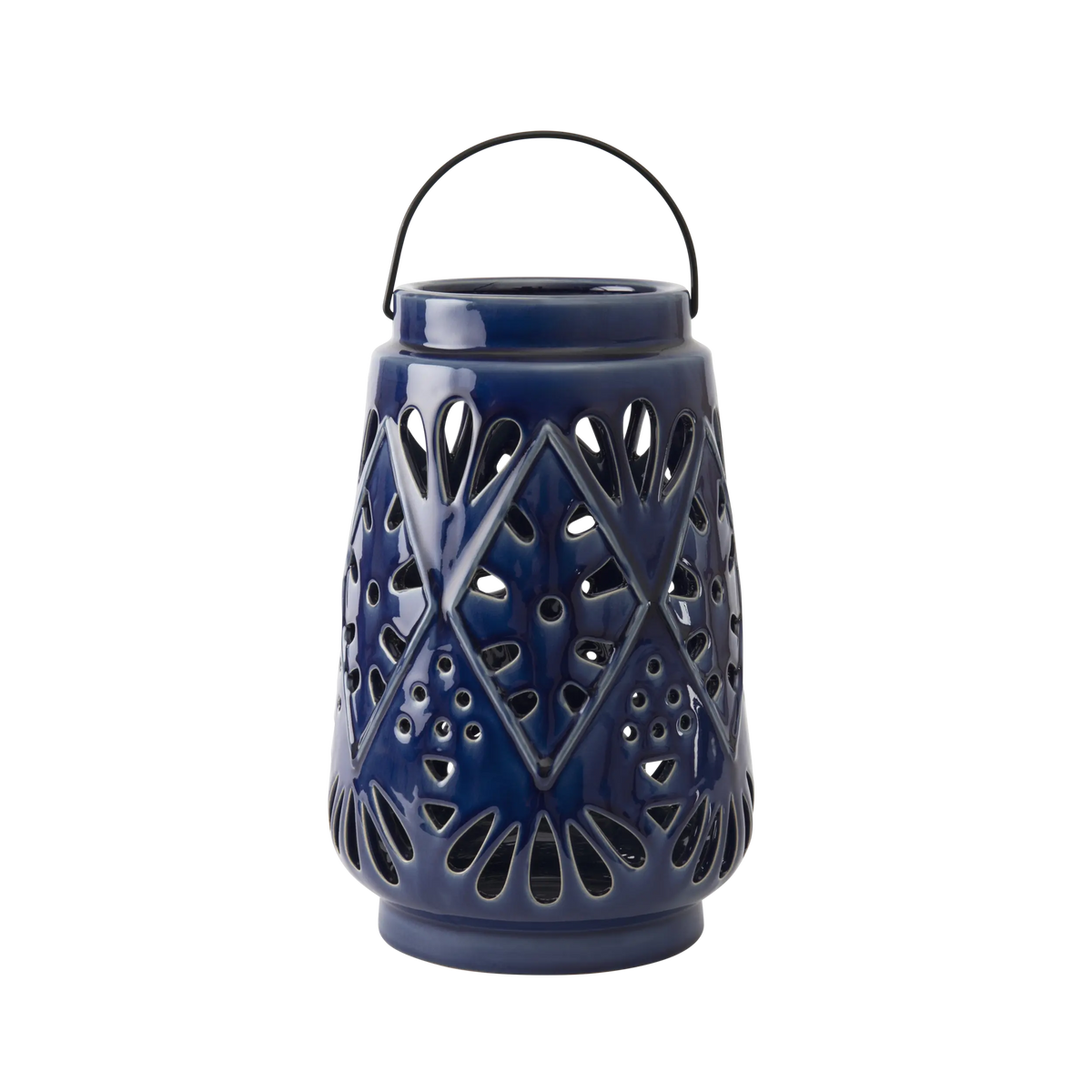 Cerulea Lattice Ceramic Lantern Ocean