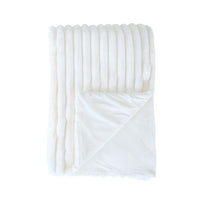 Luxe Rib Faux Fur Blanket Antique White 150x200cm