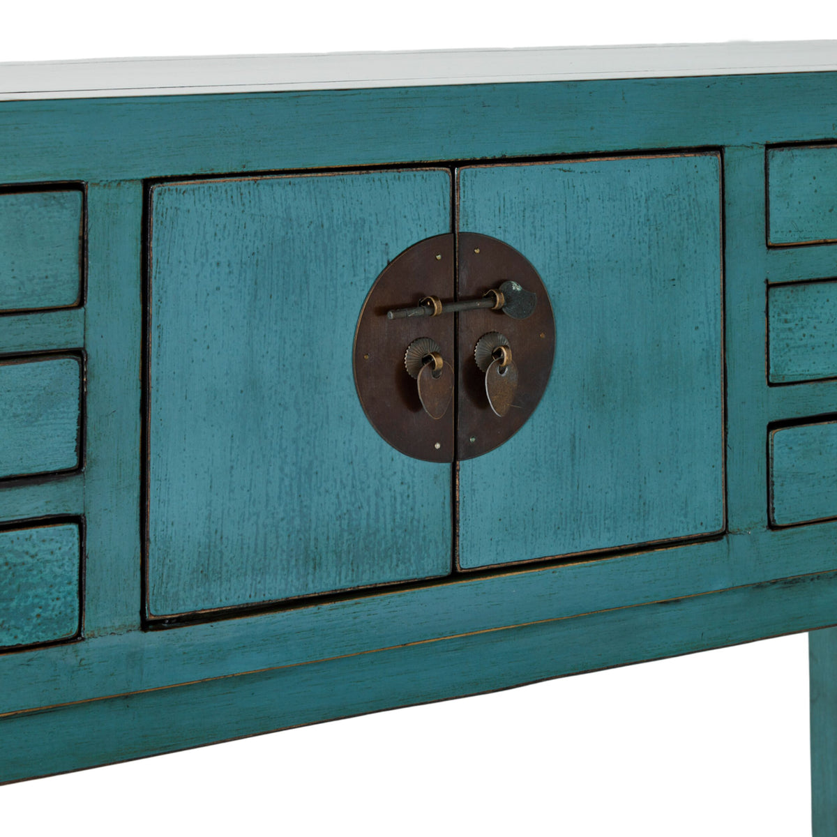 Sansha 2 Door & 6 Drawer Console Table Turquoise