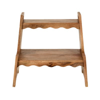 Sati Scalloped Wooden Step Stool