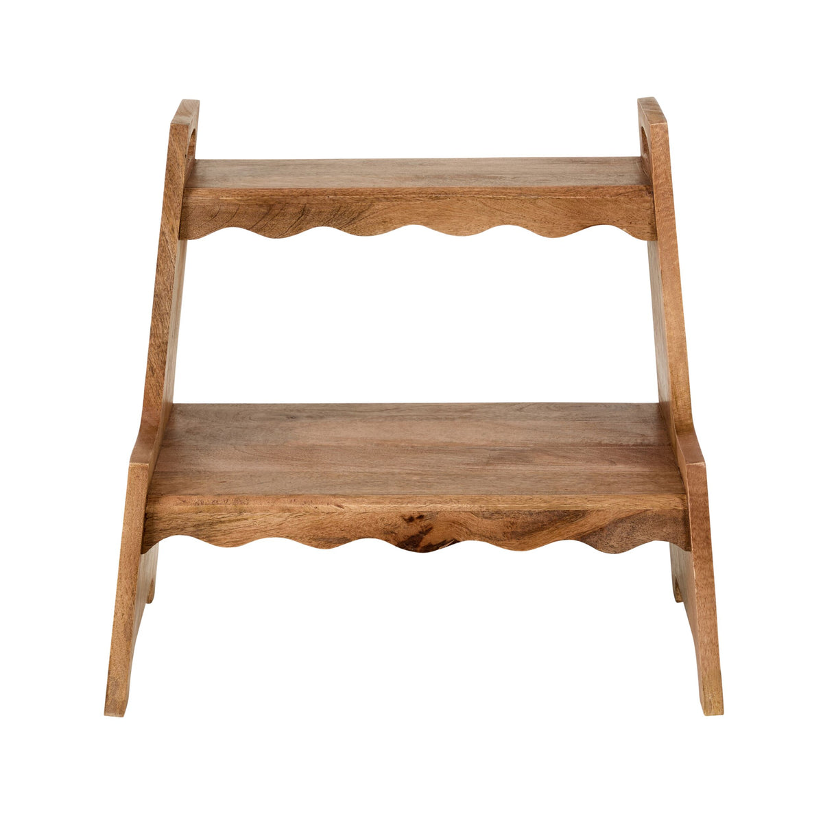 Sati Scalloped Wooden Step Stool