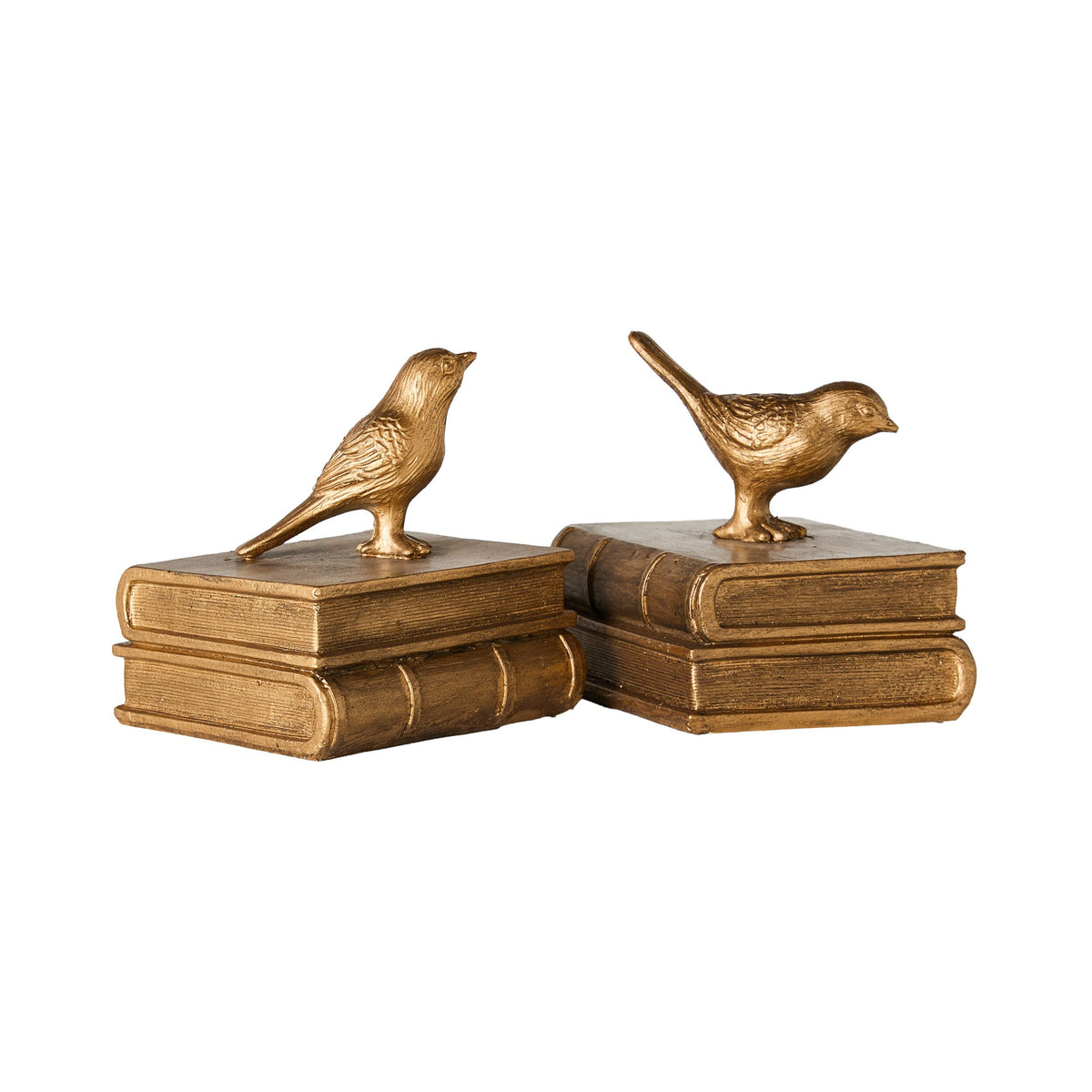 Brass Songbird Bookends