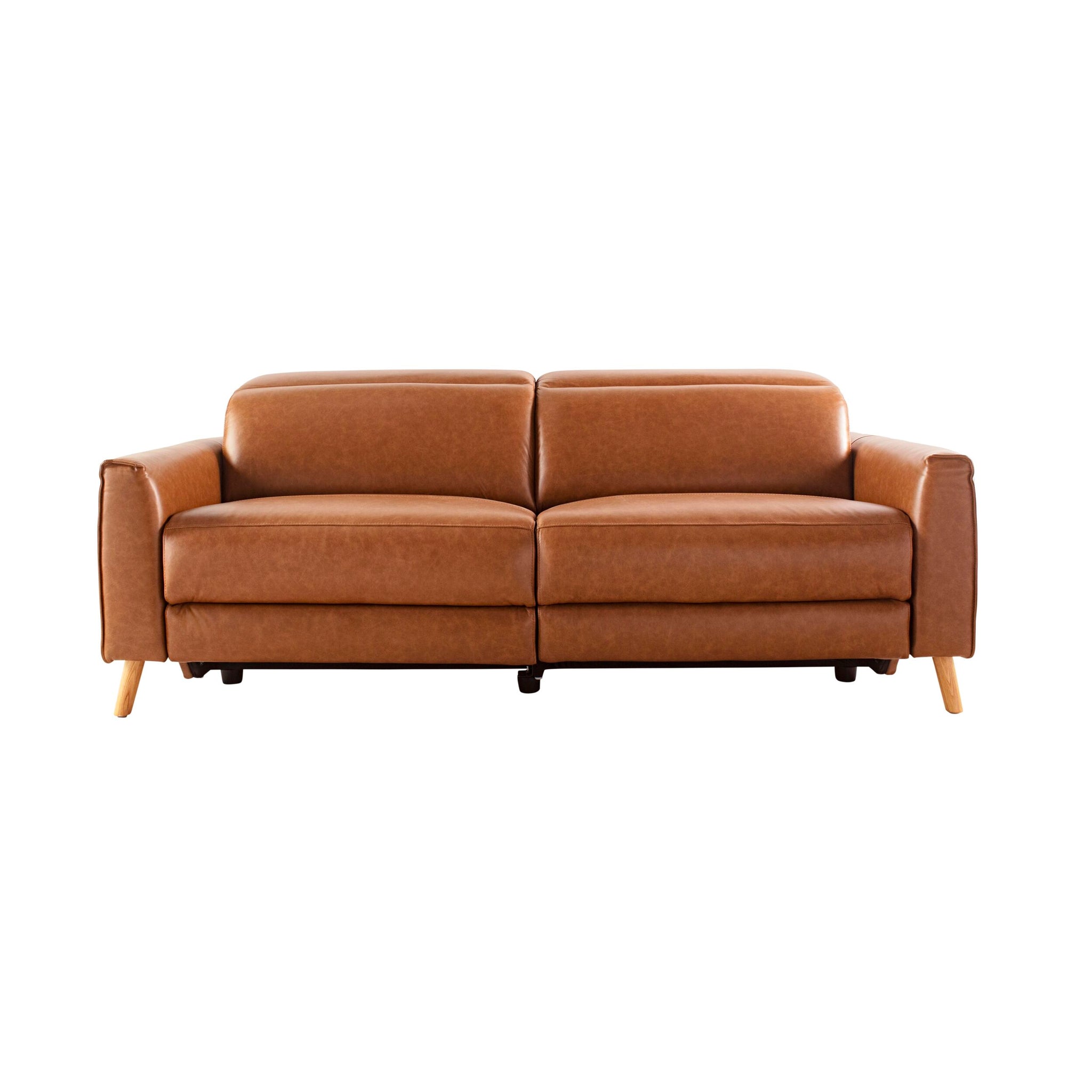 Dunaway 2 Seater Leather Recliner Sofa Dakota Vintage Saddle