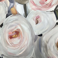 Metallic Rose Bouquet Framed Textured Print 120x60cm
