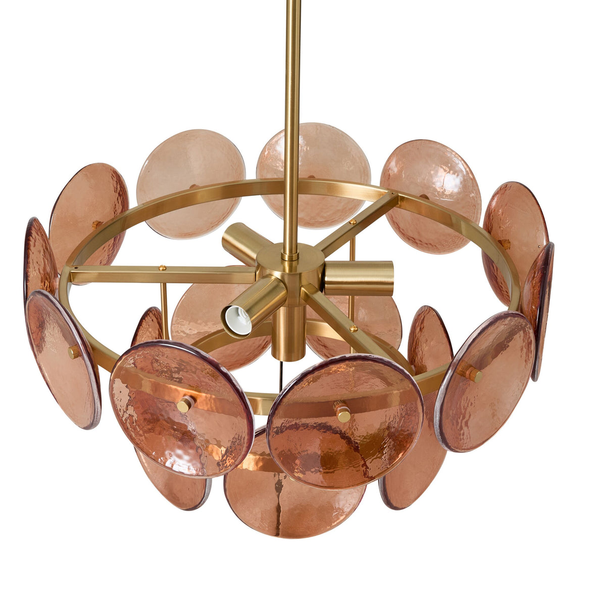 Sonny 4 Light Glass Chandelier Amber 50cm