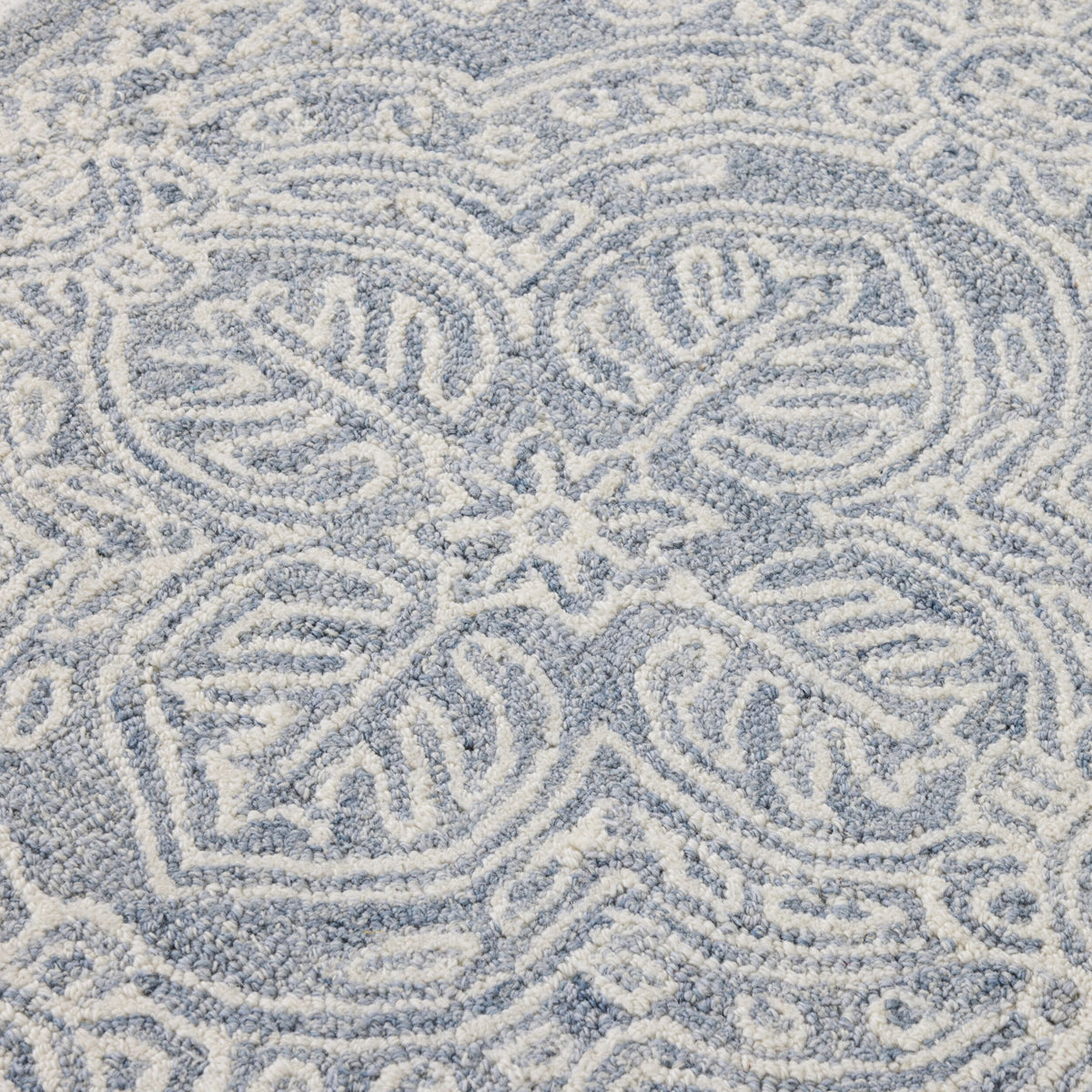 Henna Handtufted NZ Wool Runner Blue 70x200cm