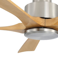 Breeze 132cm Indoor DC Fan - Satin Nickel with Natural Timber Blades