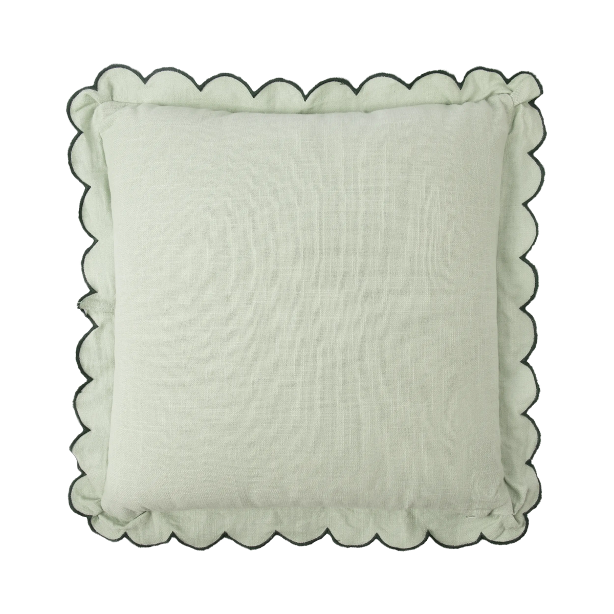 Stitch Folk Embroidered Cushion Green 50x50cm