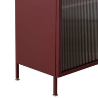 Nero 1 Door Display Cabinet Burgundy