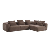Torino 3 Seater Modular Chaise Chocolate