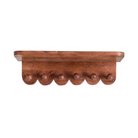 Sati Scalloped Wooden Hook Shelf