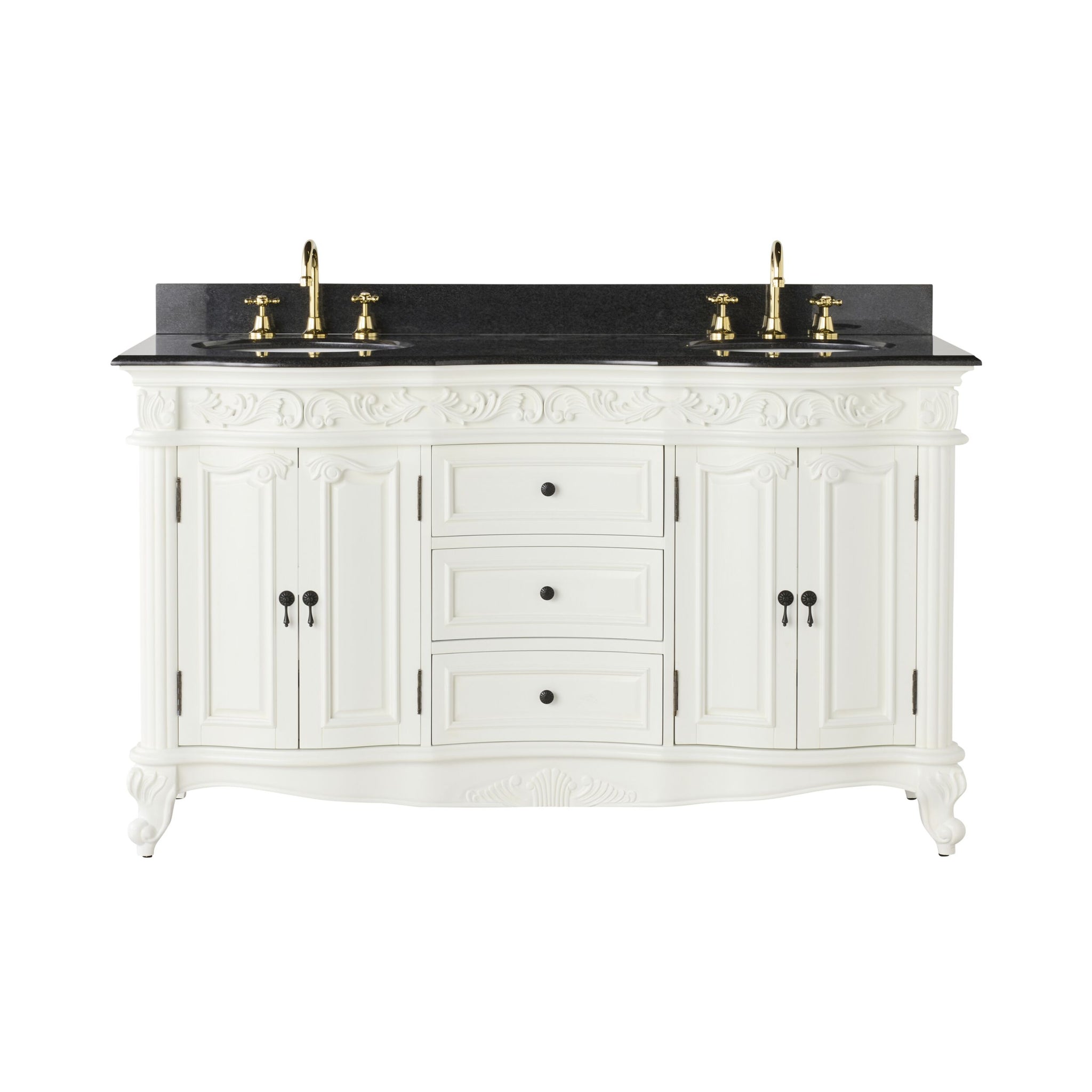 Rosette Granite Top Double Vanity White 1550mm