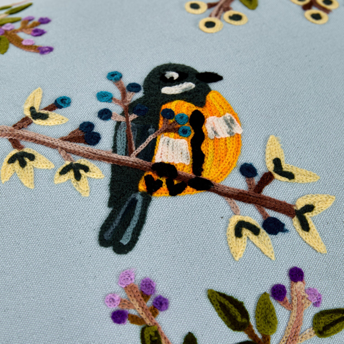 Stitch Blossom Birds Cushion 40x60cm