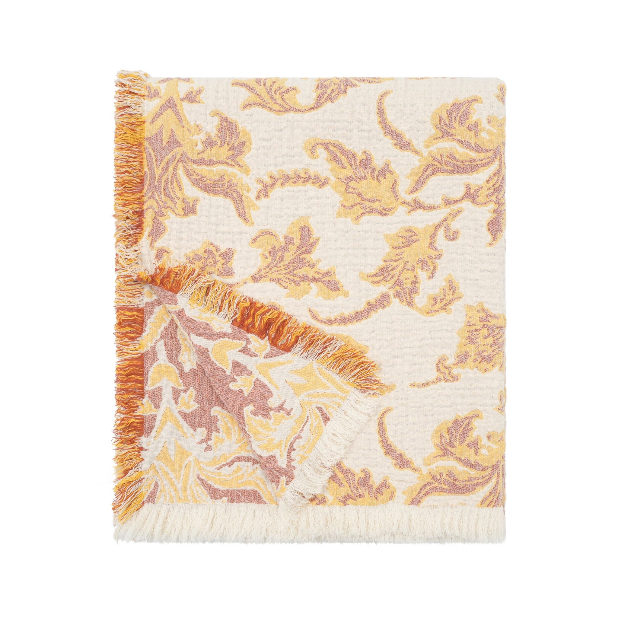 Jacquard Garden Cotton Throw 130x170cm Brocade