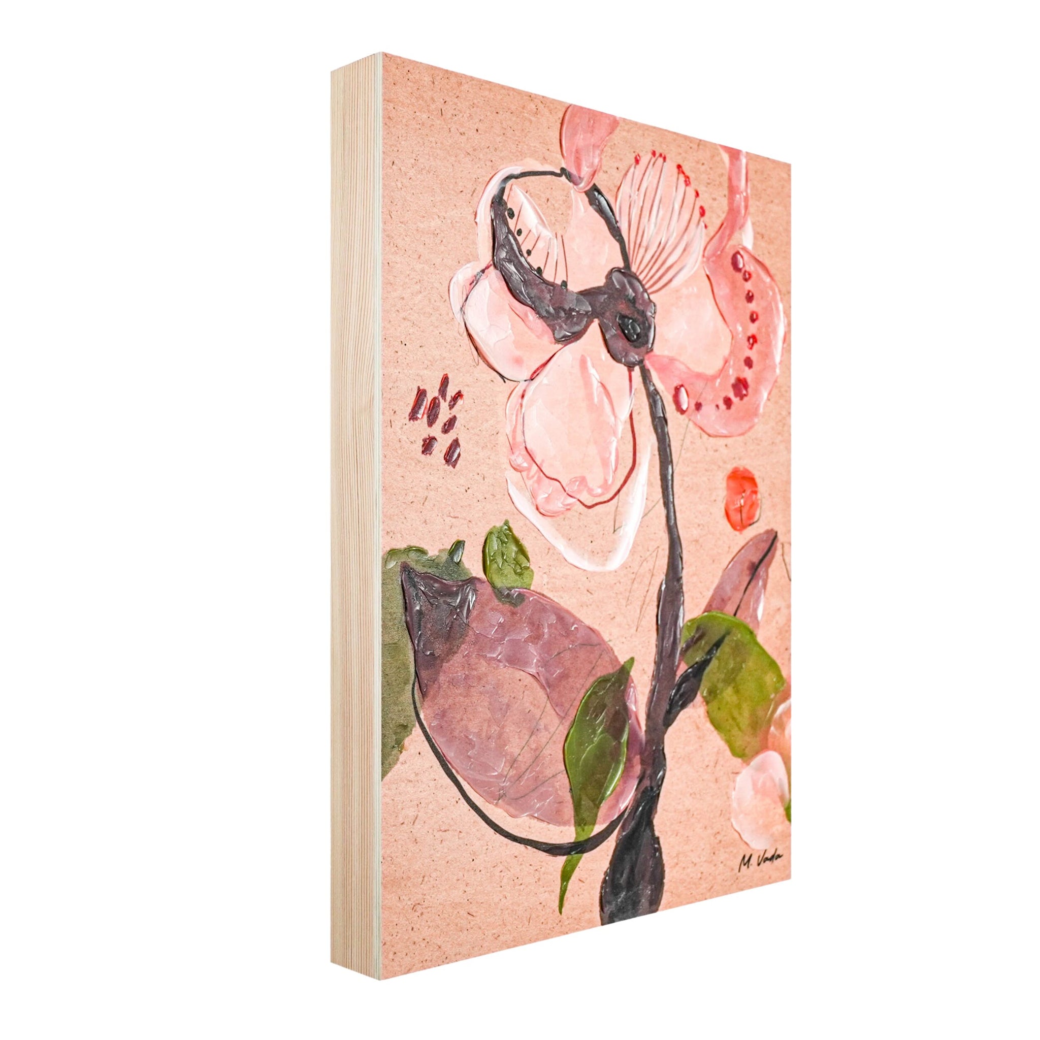 Floral Study On Woodblock I 30x40cm
