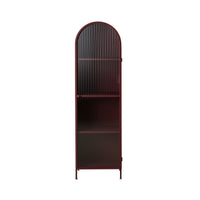Nero 1 Door Display Cabinet Burgundy