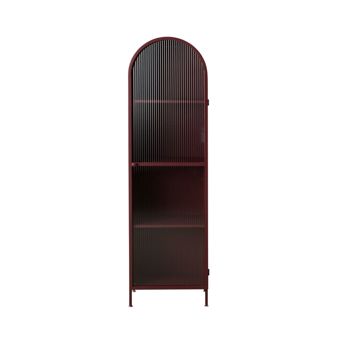 Nero 1 Door Display Cabinet Burgundy