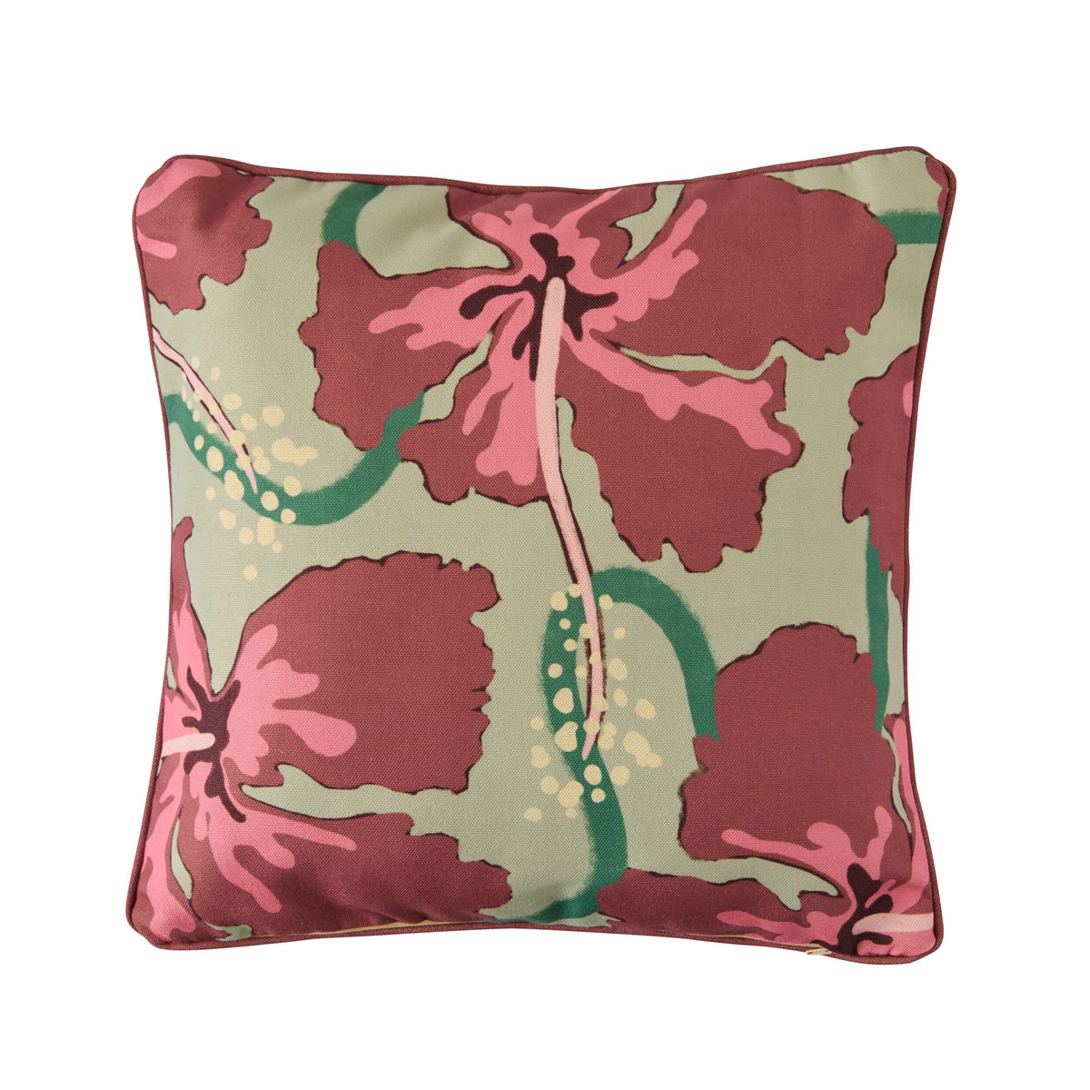 Aruba Hibiscus Blush Outdoor Cushion 45x45cm