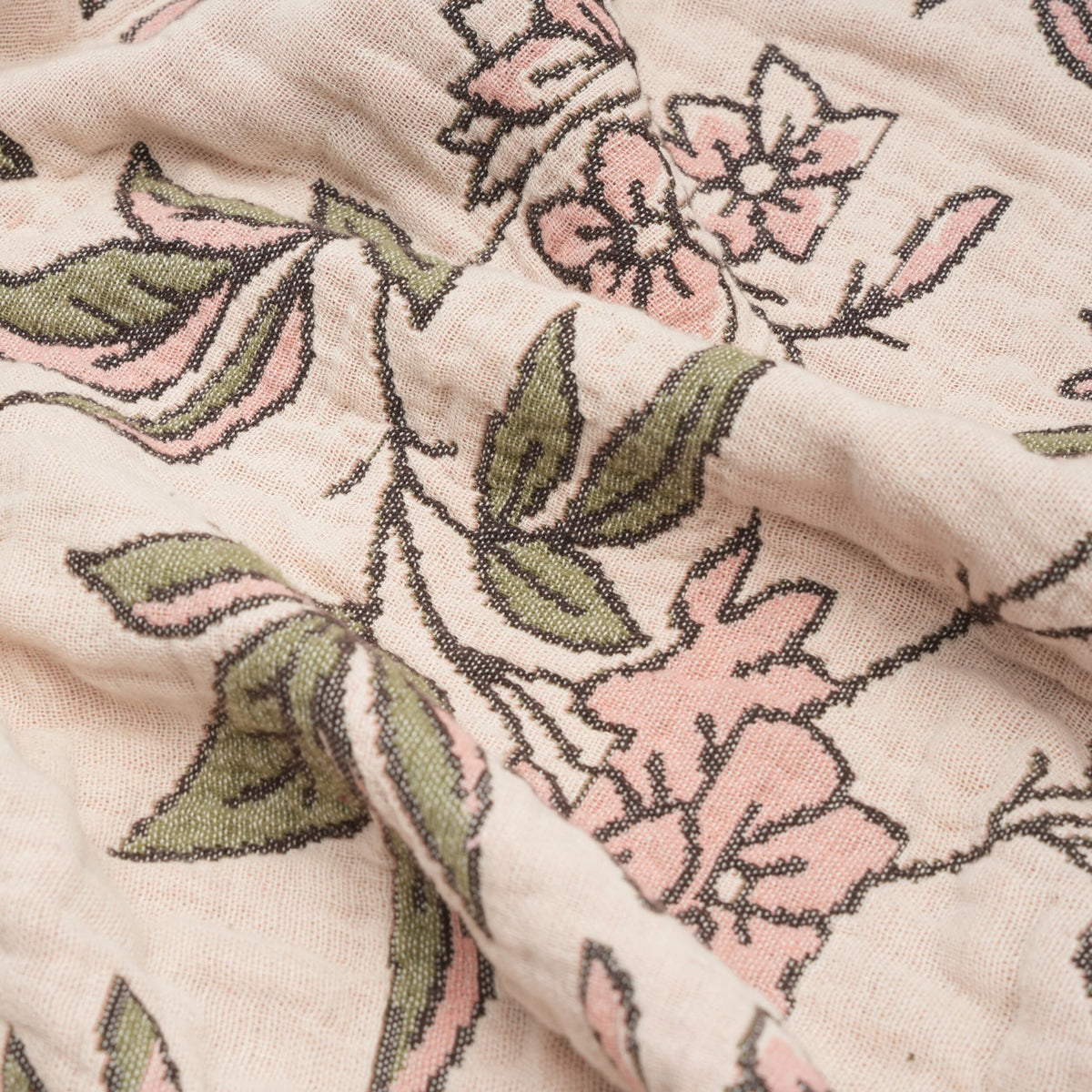 Jacquard Garden Cotton Throw 130x170cm Blossom