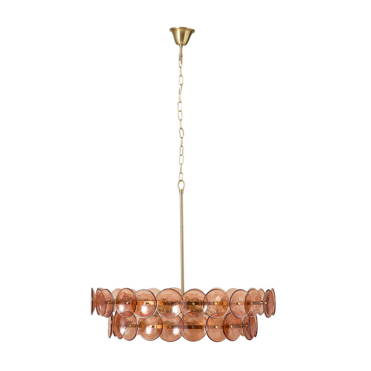 Sonny 8 Light Glass Chandelier Amber 80cm