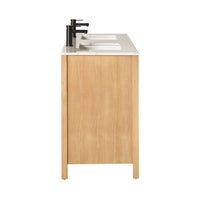 Oliver Double Bathroom Vanity Teak with Stone Top 1510mm Package