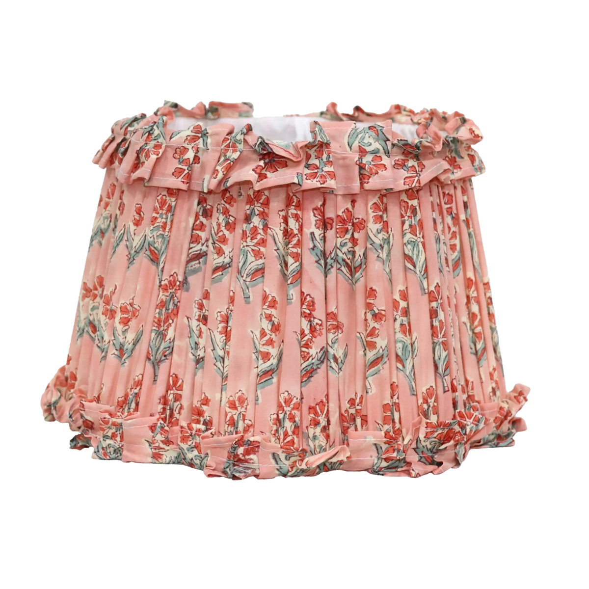Loni Scallop Tapered Shade Peach Floral 25cm