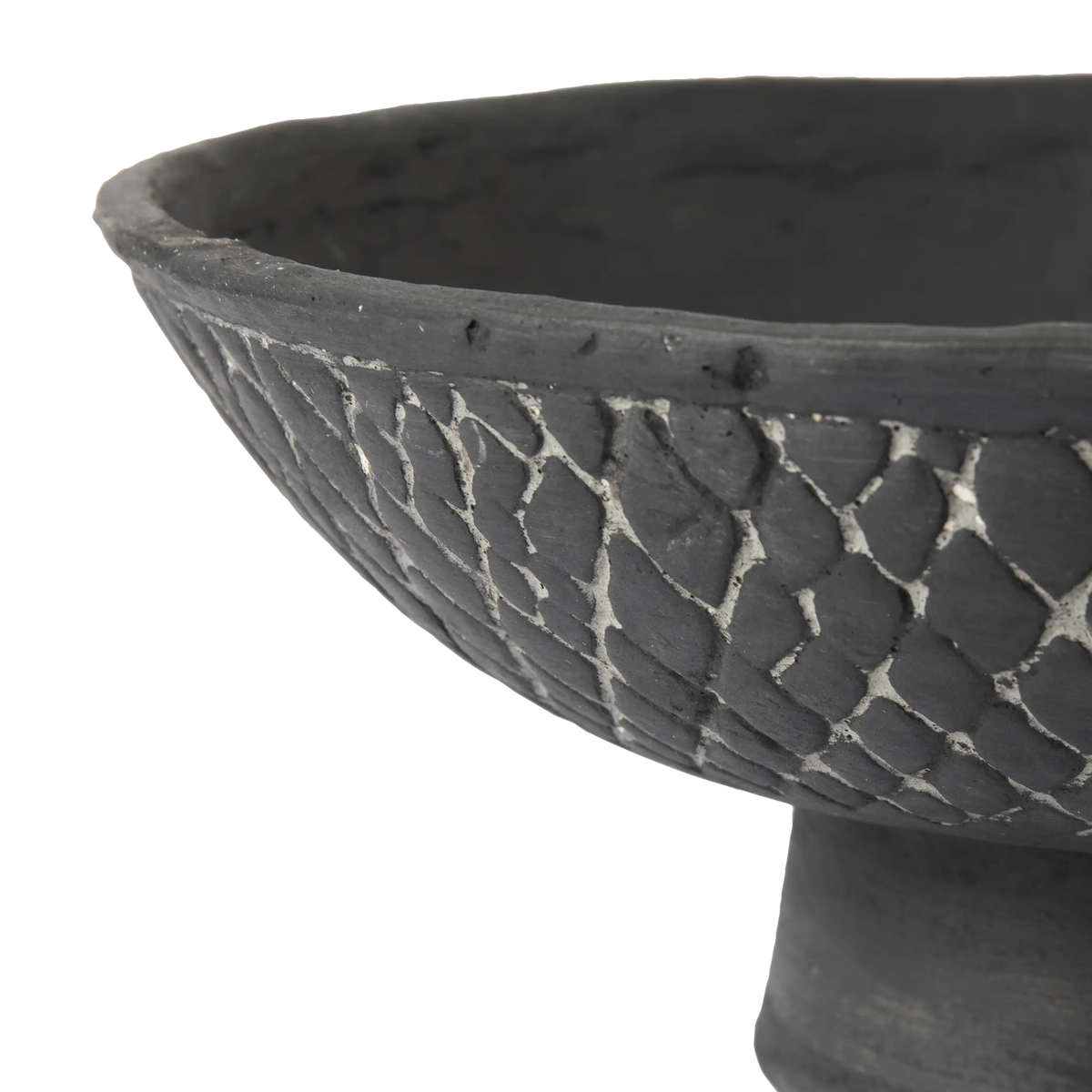 Kairos Paper Mache Pedestal Bowl Black