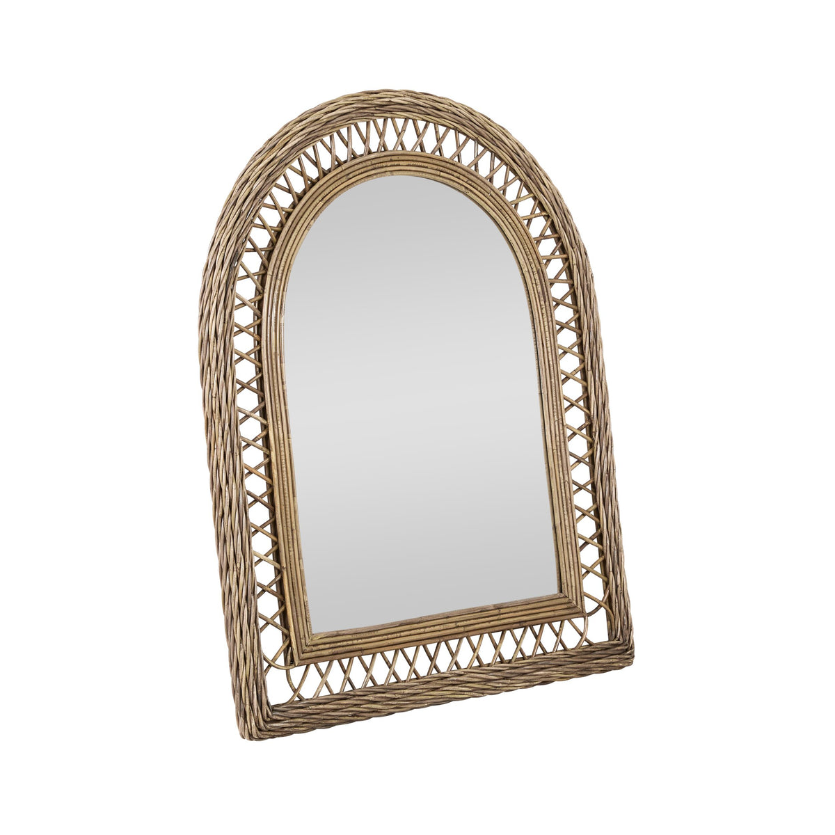 Martinique Rattan Arched Mirror 80cm