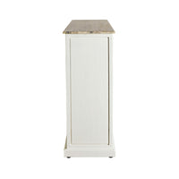 Side view of the Maldon 9 Drawer Chest, featuring a rectangular white design with an acacia timber top, photographed against a plain white background—ideal for introducing Hamptons style to your space.
