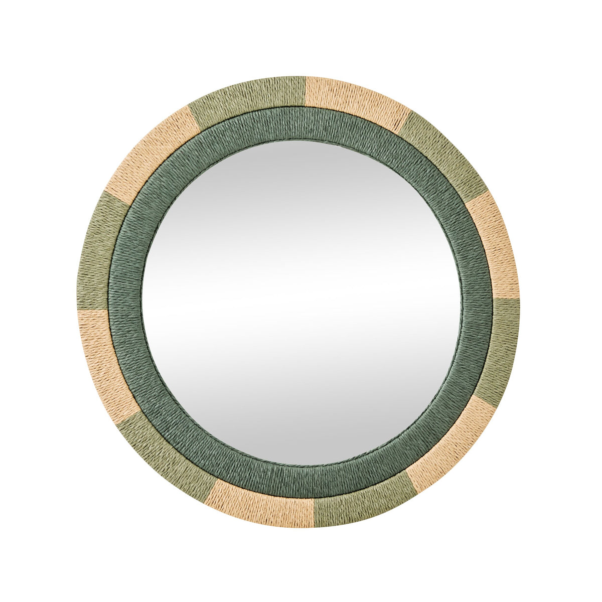 Wildkind Woven Round Mirror Green 80cm