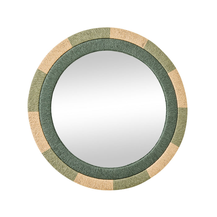 Wildkind Woven Round Mirror Green 80cm