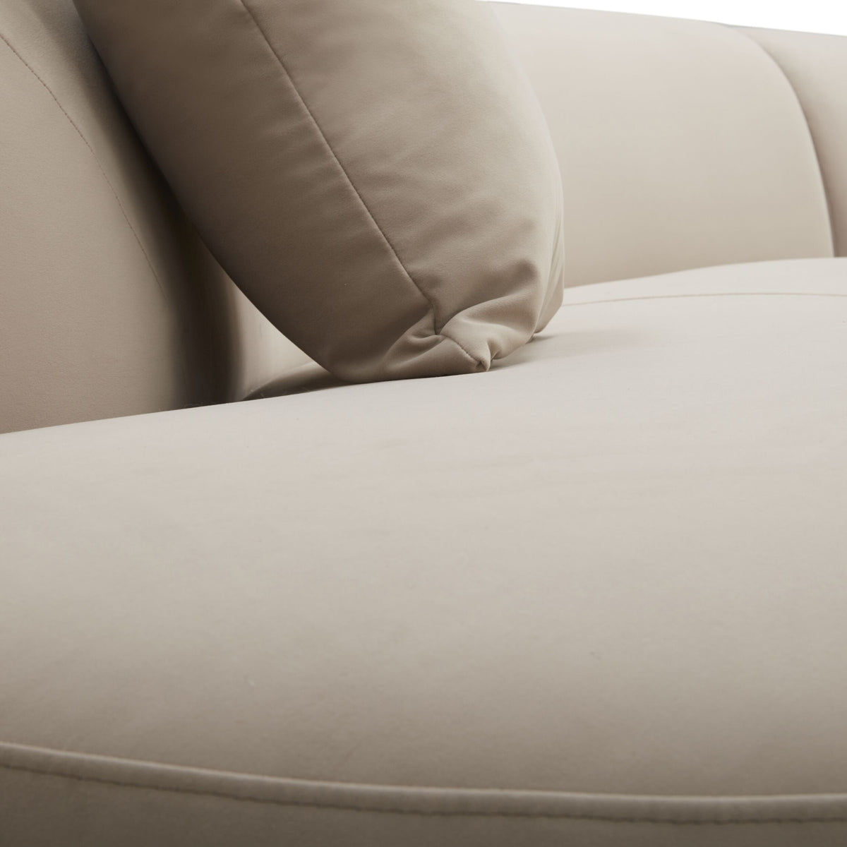 Wylder 4 Seater Curved Sofa Velvet Taupe