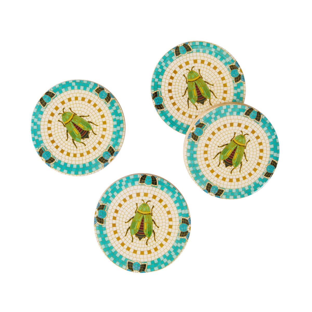 Mystic Scarab Mango Wood Coaster Set