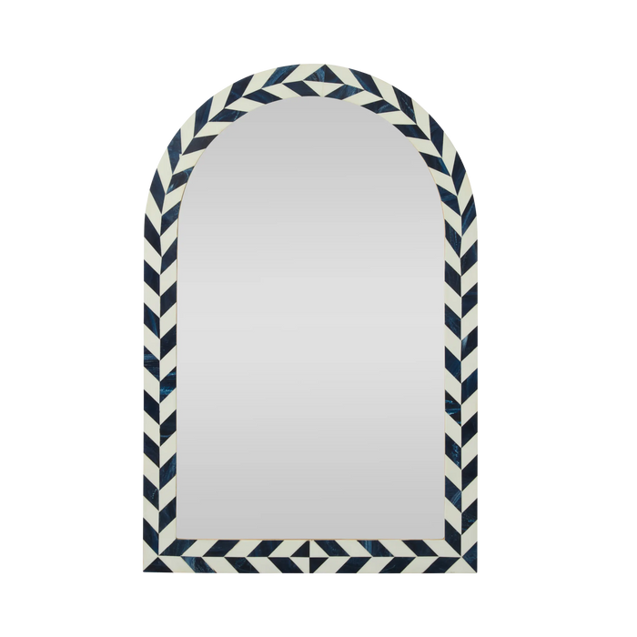 Paloma Arched Resin Inlay Mirror Riviera Blue